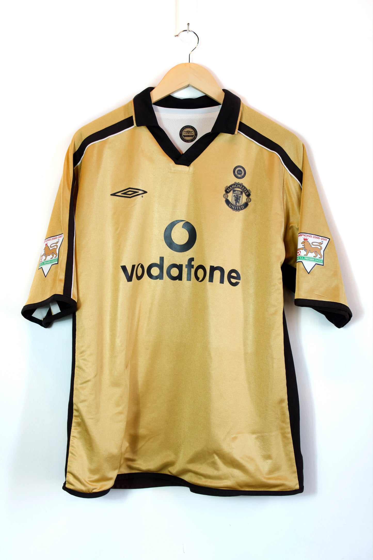 Manchester United 2001-02 | #7 Beckham | Centenario Jersey Umbro | Talla L | 8/10 (Doble Vista)